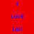 Red background with blue text 'I LOVE LAX' arranged in a pattern, featuring white rectangular blocks replacing some text elements in a static animation