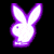 Four pixelated bunny head icons arranged in a , each with distinct color variations and outlines against black background