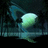 Pixelated image with dark background and glowing green object on left, cyan text on purple background reading "Paradise is where un friends are" on right.