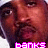 A 48x48 pixel animated contact sheet showing two side-by-side frames of a person's face with pink text reading "banks" at the bottom, displayed on a gray transparency background.