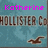 Pixelated buddy icon with light blue background, brown bird silhouette, and pink text reading 'Katherine' above 'HOLLISTER Co'.