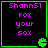 Four identical display a black background with green border, purple text, and a green pixelated character in the bottom-right corner