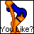 Pixelated orange figure with blue hair and accessories in a bent pose, holding an object above its head against white background.