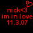 Red pixelated text and heart symbol on black background, repeated side-by-side with identical content.