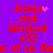 Red text on purple background reads "Jenna and Micheal" with a heart symbol, partially obscured by pixelated text fragments.
