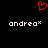 Red pixelated heart symbol above two identical white text strings on black background.