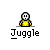 Pixelated character in yellow shirt with white face and black eyes, displaying multiple facial expressions and head accessory colors across frames.