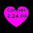 Four identical pink heart-shaped icons with black text reading 'Conner 2.24.03' arranged in a two-by-two on a black background