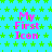 A static digital image with a bright cyan background covered in small green stars, featuring repeated pink text "My First Icon" arranged in three