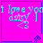A four- of pixelated icons with bright pink backgrounds, cyan text reading "I Love You" and "datsy", and small blue alien figures in the bottom-right corner of each