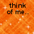 Pixelated orange background with white sparkles and black text reading 'think of me.. as the barbie.. u'll never get to play with <3'.