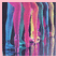 Pixelated image with colorful vertical stripes on left and pink text 'I Love Dance!' on right against white background.