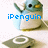 Pixelated blue and white penguin with yellow eyes and raised wing, labeled 'iPenguin' in blue text, on white background.
