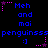 Blue text and symbols on black background with pink star accents, repeating across two of identical elements