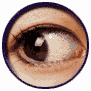 Four circular eye close-ups in a , each with blue borders showing different eye states including open, closed, and partially closed