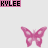 Animated contact sheet of pink butterfly icons with varying geometric patterns and text labels, displayed on a gray transparency background.