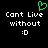 Green pixelated heart symbol above white text reading 'Cant Live without :D' on black background.