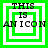 Green square frames with black text 'THIS IS AN ICON' on white background, showing animation changes in frame layout.