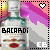 Animated contact sheet showing two frames of a pixel art Bacardi bottle icon with heart symbols and 'EB' text, displayed on a gray background.