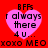 A red background with four pink heart shapes containing text, each repeated twice in a