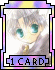 Four identical anime-style character portraits in a , each with large green eyes and gray hair, framed by colorful pixelated borders