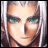 Pixelated anime-style character face with green eyes and silver hair on left, next to pixelated text "Anime IM" above smaller "COM" on black background.