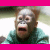 A four-quadrant image with a pink background, featuring a monkey's face in the top-left and text elements across other sections.