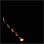 Animated contact sheet showing a glowing orange heart-shaped trail forming from scattered particles against black background, with seven sequential frames arranged in 3x3 grid (one empty cell).