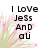 Pixelated text on a white background with pink and green floral patterns, displaying two phrases in black block letters.