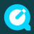 A pixelated blue speech bubble icon with a white 'Q' and a small blue dot inside, set against a dark teal background.