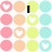 pastel-colored circles with white heart symbols, featuring the text "I Love" and "chud" in black pixelated font