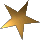 Five golden stars with gradient shading on a gray background, arranged in two