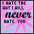 Pixelated text on a pink and blue radial burst background with three variations showing different color states.