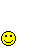 Pixelated yellow smiley faces with varying expressions interact with green mechanical objects and red splatters on gray background.
