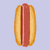 Animated sequence of a hot dog bun with sausage and yellow mustard in various positions across frames.