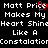 Pixelated text displays 'Matt Price Makes My Heart Shine Like A Constellation' with a red heart replacing the 'o' in 'Price', repeated across two