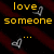 Yellow text on dark background with red stripes and small white heart icons, displaying phrases about love.