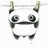 A 48x48 pixel buddy icon featuring a cartoon panda with large eyes and horns, displayed alongside text reading "Anime IM" and "COM" on a black background in an animated contact sheet format.