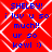 Red background with white diamond lattice pattern and blue text reading 'SHELBY! i luv u so much!! ur so kewl :)' repeated twice in a