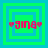 Pixelated pink text 'gina' flanked by red hearts on a green and blue layered square background.