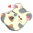 A 48x48 pixel animated buddy icon featuring a cartoon hamster with spotted fur, pink ears, and a small red heart above its head on the left frame; adjacent right frame shows black background with white text "Anime IM" and "COM" in stylized fonts.