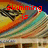 Pixelated wave graphic with red text reading 'skimming is' on left and 'life!' on right, split into two side-by-side
