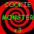 Four identical pixelated icons display red and black spiral patterns with green text reading "COOKIE MONSTER" and a green "<3" symbol below.
