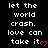 Pixelated text on black background with repeated phrases and pink heart symbols, arranged in a -like pattern