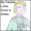 A pixelated character with blonde hair and a light green jacket appears in two side-by-side with identical composition, differing only in text color