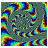 A 4-frame animated contact sheet showing a swirling rainbow-colored pattern with varying intensity and color distribution across frames.