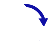 Four blue curved arrows rotate clockwise on a light gray background with scattered white speckles.
