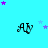 A light blue background with scattered purple and light blue stars, featuring four black 'AV' monograms arranged in a pattern