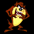 A 48x48 pixel animated buddy icon featuring a cartoon Tasmanian Devil character on the left and green text reading "Original Icons .com" on the right, displayed as a contact sheet with two frames.