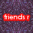 Pixelated text fragments in red, cyan, green, blue, purple, and light blue on a dark purple grainy background with no visible motion.